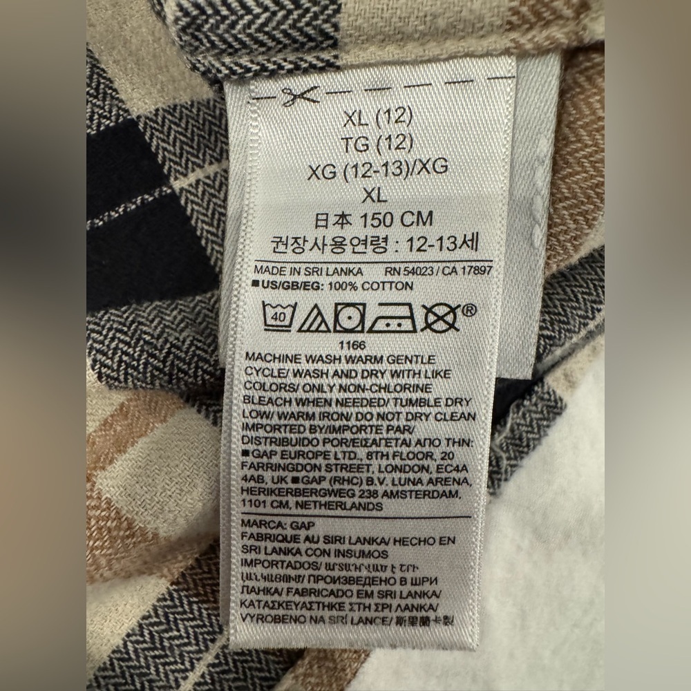 EUC Boy’s Gap Plaid Shirt-Jacket (XL-12) - Picture 6 of 6